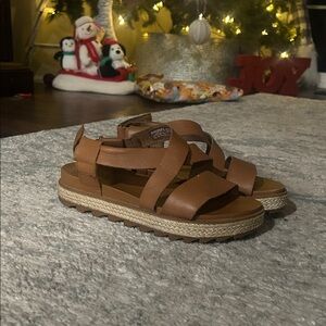 Sorel Tan Leather Sandals